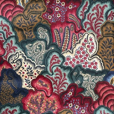 Vtg Waverly Fabric Village Quilt Crazy Quilt Cheater Henry Ford Museum  4+Yd - Image 1 of 4