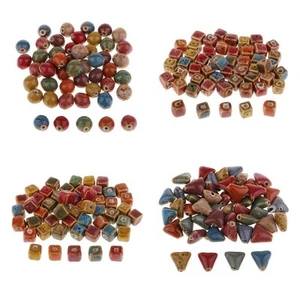 50 Lot Mixed Ceramic Porcelain Beads Charm for Jewelry Making Craft Bracelet - Picture 1 of 18