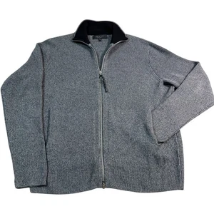 Suéter Rag & Bone New York Para Hombres XL Gris Acanalado Tejido Cremallera Completa Manga Larga Merino - Imagen 1 de 15