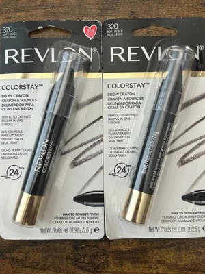Revlon Colorstay Brow Crayon #320 SOFT BLACK NEW - 2 Pack - Image 1 of 3