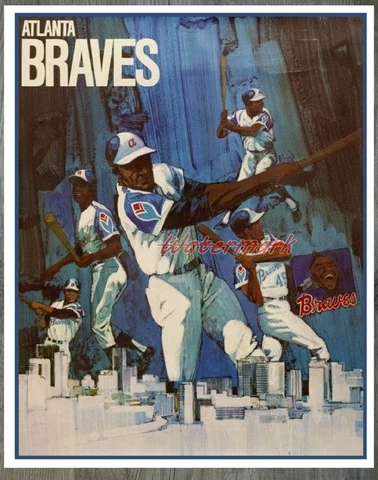 Vintage MLB Atlanta Braves REPRINT Art Poster Picture Color 8 X 10 Photo Cover