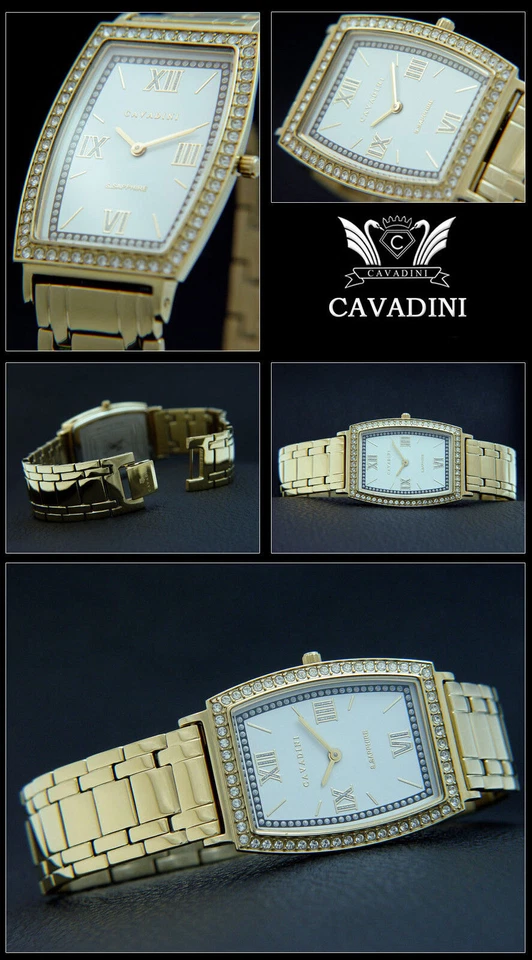 CAVADINI Herrenuhr , Klassisch elegant, Edelstahl vergoldet, römisch - Bild 1 von 1