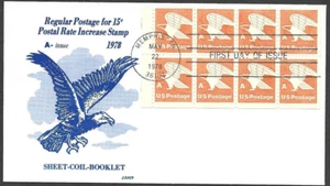 US FDC 1978 "A" STAMP SCOTT #1736a BOOKLET POSTAL RATE INCREASE STAMP GAMM - Picture 1 of 2