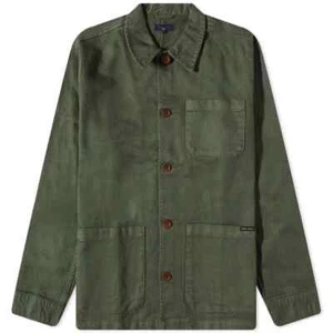 NUDIE JEANS Jacket Barney 100% cotone organico Giacca lavoro Verde Oliva Nuova - Imagen 1 de 6