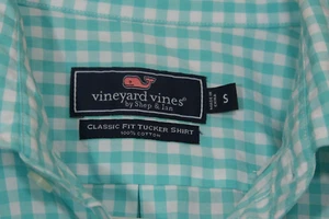 Vineyard Vines Mens S Classic Fit Tucker Shirt Button Up Green Gingham Check - Picture 1 of 5