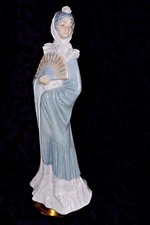 Beautiful Nao By Lladrospanish Woman Lady Shawl Fan Porcelain Figurine Spain 12"
