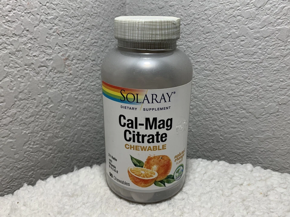 Solaray Cal-mag Citrate Orange Flavor 90 Chewables
