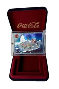 RARE COCA-COLA BEAR PROOF FOIL CARD IN EMBOSSED VELVET CASE - Picture 1 of 6