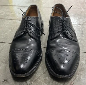 Allen Edmonds Sanford Men’s Black Derby Dress Shoes Size 9.5 D Used Needs Work - Picture 1 of 24