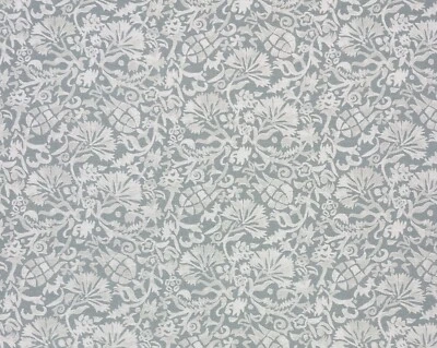 BALLARD DESIGNS MARTA CLOUD GRAY FLORAL VINES MULTIUSE FABRIC BY THE YARD 56"W - Image 1 of 4