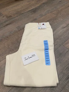 Champion Fleece Jogger Pants Men Size L Large Ivory Drawstring NWT FAST SHIPPING - Picture 1 of 2