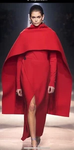 Givenchy NWT $2220. RED Runway Glamour Wrap Midi Skirt Designer Luxury - Picture 1 of 11