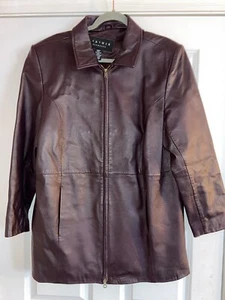Leather Elements Women’s Large Purple Leather Coat - Picture 1 of 7
