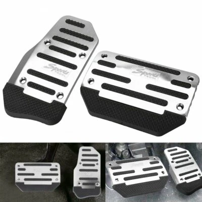 Silver Non-Slip Automatic Gas Brake Foot Pedal Pad Cover Car Part Ship For Free - Image 1 of 4