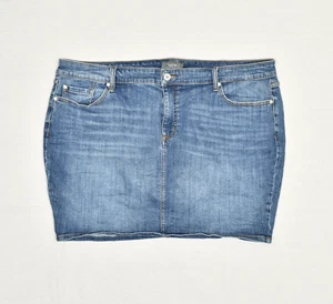 Torrid Women Denim Straight Mini Skirt Cotton Blend Blue Plus Size 24 - Picture 1 of 8