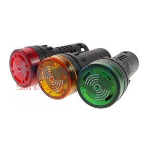 LOT 5 12V-220V 22mm Mount Hole LED Light Lamp Power Indicator Buzzer 10cm/80db - Picture 1 of 2
