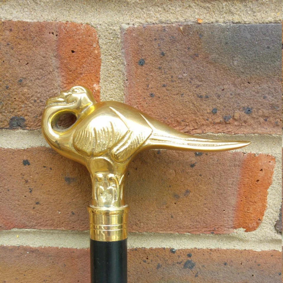 Ladies Choice Antique Handle Hercule Poirot Swan style brass walking cane stick - Image 1 of 2