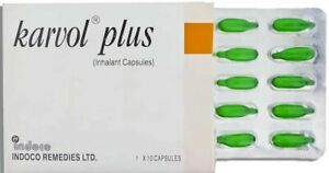 20 capsules Karvol Plus Capsules Inhalant Clear Congestion Cold