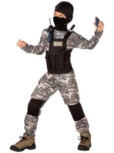 Boys Military Special Forces Camo Navy Seal Jumpsuit Halloween Costume M (8) - Picture 1 of 1