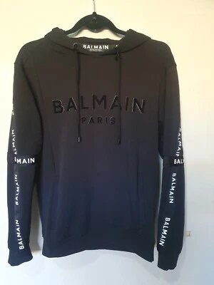 BNWOT Balmain Tape Logo Hoodie Size Small RRP $1450 - Image 1 of 4
