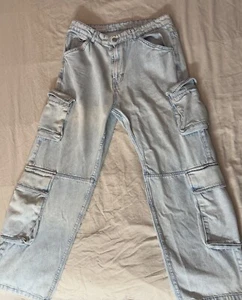Gran Canaria Pantalón Cargo Zara Hombre Talla 32 EUR 42 Denim Claro - Imagen 1 de 2