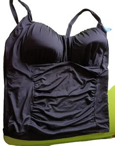Sujetador Tankini Arcadia Group/Pretty Little Thing 30/32DD/E Negro Acolchado Incorporado - Imagen 1 de 4