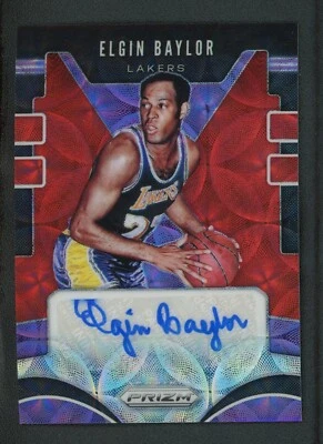 Autógrafos Elgin Baylor 2019-20 Panini Prizm Choice rojo púrpura Foto 1 de 2