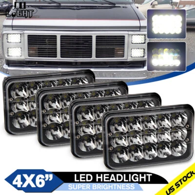 For GMC C1500 Suburban G2500 G3500 Van 4x6'' inch LED Headlights Hi/Lo Beam 4PCS - Image 1 of 4