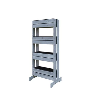 Letto verticale letto a base di erbe letto a soppalco parete divisoria in legno GRIGIO - B64xT40/20xH125cm - Foto 1 di 3