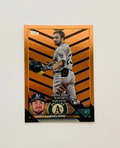 SHEA LANGELIERS Oakland A's 2023 aggiornamento topps debutto rookie arancione e nero #US181 - Foto 1 di 4
