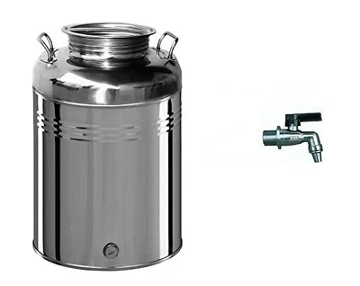 Contenitore fusto bidone olio Inox 18/10 Belvivere 10 20 30 50 100 lt made Italy - Immagine 1 di 3