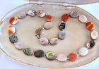 Necklace, vintage, multi coloured, polished shell disc beads & clasp, 50cms