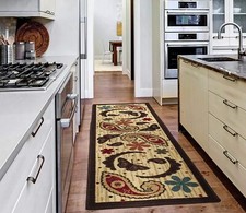 Kitchen Runner Rugs 20"X59" Area Floor Rug Non-Slip Rubber Back washable Carpet