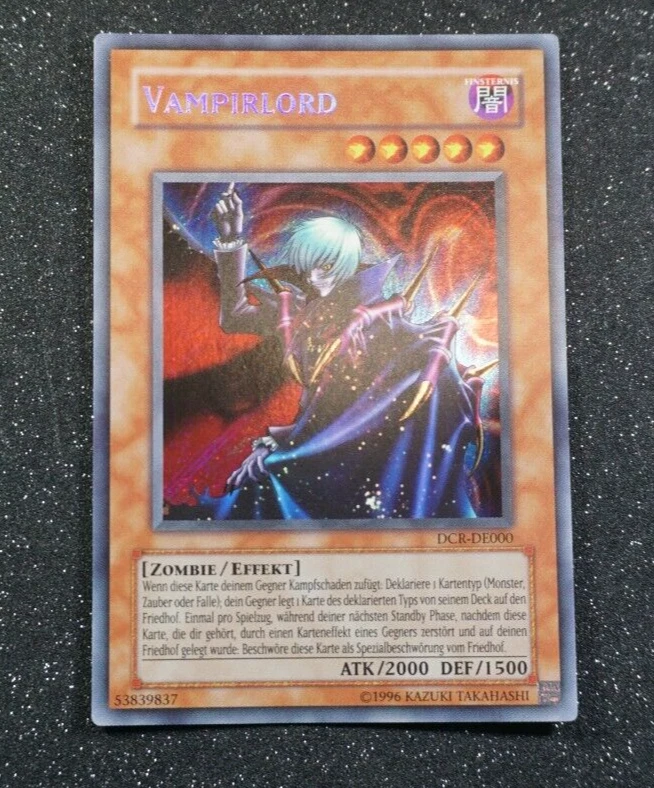 Yugioh VAMPIRLORD , dcr-de000 secret rare deutsch Near Mint (-) ! - Bild 1 von 3