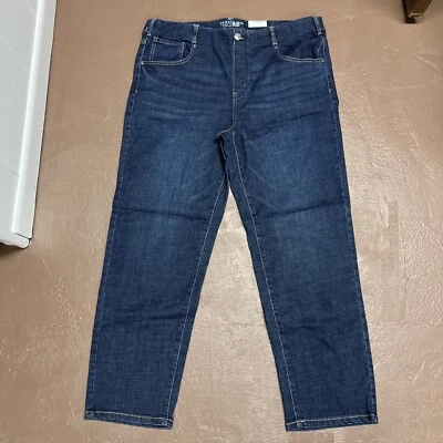 Pantalones de mezclilla para mujer Time and Tru lavado oscuro tiro medio pierna recta XL (16-18) Foto 1 de 4