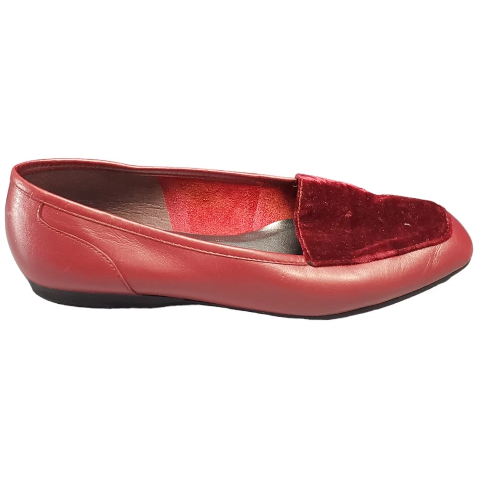 Mocasines planos Enzo Angiolini para mujer talla 6,5 M rojos cómodos punta cuadrada sin cordones Foto 1 de 4