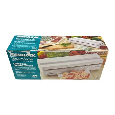 Новый вакуумный герметик DENI Freshlock модель 1631 белый с 1 рулонами полиэтилена - Изображение 1 из 4