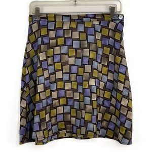 Jay Jacobs Multicolor Geometric Square Pattern A-Line Skirt Size 9 - Picture 1 of 4