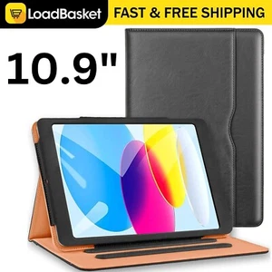 Echt Leder hellbraun Hülle Ständer Cover für Apple iPad 10. Generation 2022 (10,9'') - Bild 1 von 8