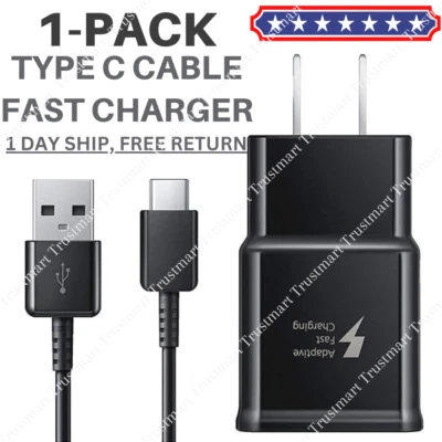 Adaptador carregador rápido tipo C com cabo de carregamento de telefone para Samsung Galaxy Android - Imagem 1 de 4