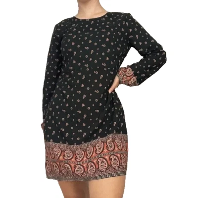 Vintage Abercrombie & Fitch Shift Dress L Tall Paisley Boho Preppy Casual - Image 1 of 4