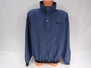 Vintage Tehama Clint USA Golf Jacket Mens M Blue 1/4 Snap Stand up Collar E23 - Picture 1 of 9