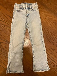 H&M Girls Superstretch Flared Leg Light Wash Jeans Sz 6 - Picture 1 of 6