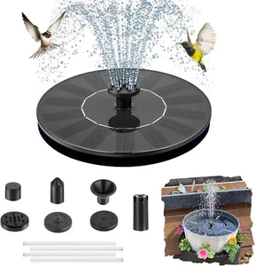 Solar Power Fountain Bird Bath Pump Upgrade Solar Fountain Decor with 4 Nozzle - Picture 1 of 15