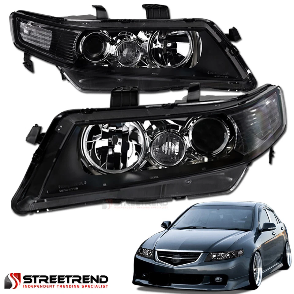 For 2004-2008 Acura Tsx Black Clear Housing Projector Headlights Corner Signal — 第 1/4 张图片