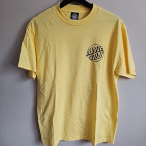 Santa Cruz Skateboards Size Medium Yellow Short Sleeve Shirt With Chest Hit - Picture 1 of 7