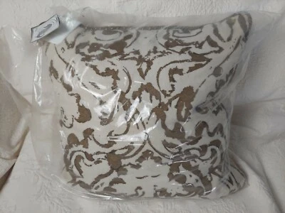 Almohada decorativa Waterford Linens Pomona negra crema 18" x 18" nueva Foto 1 de 4