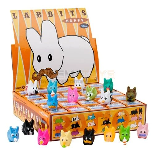 Frank Kozik for Kidrobot Labbits Happy Mini Series 1.5" Complete Box SEALED RARE - Immagine 1 di 1