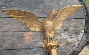 VINTAGE LARGE METAL EAGLE STATUE FLAGPOLE TOPPER -AGE UNKNOWN - Picture 1 of 11