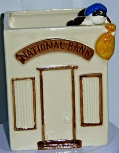 Vintage Fitz & Floyd National Bank Robber Box 1975 Hand Painted - Picture 1 of 7